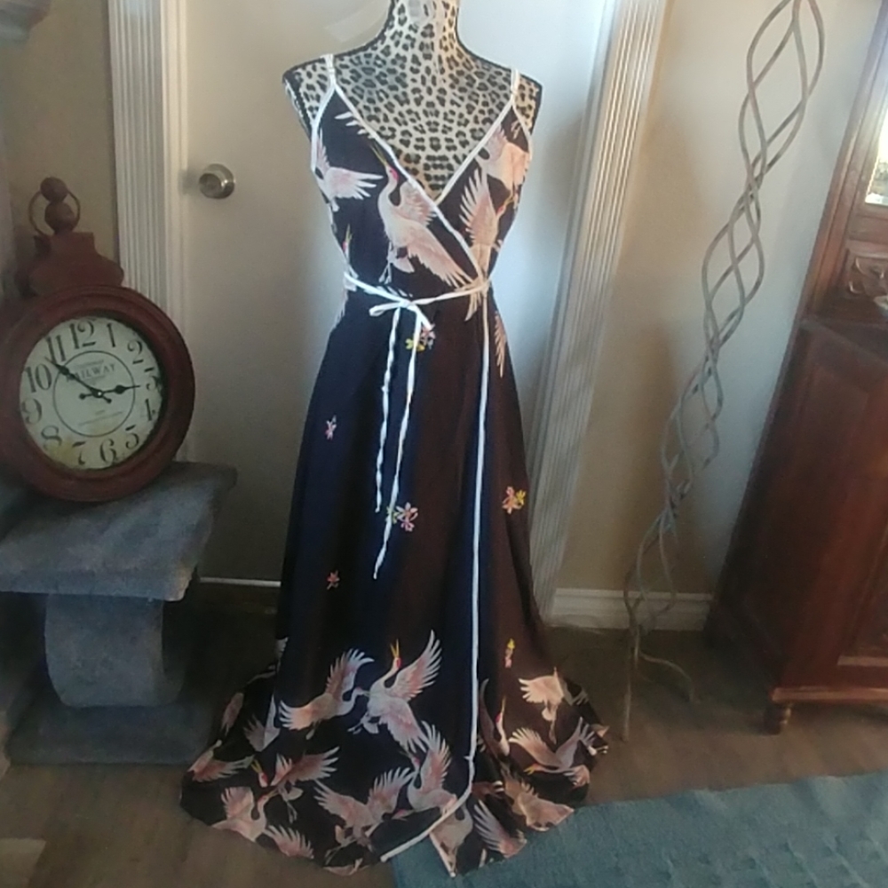 Japanese style vintage wrap dress